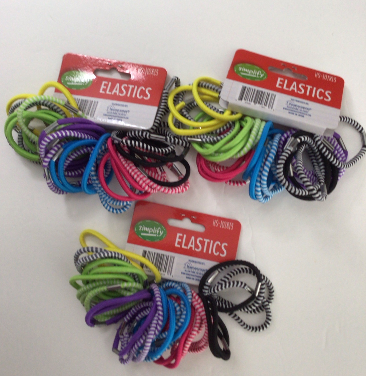 3 SET OF 36 COUNT SIMPLIFY ELASTIC HAIR TIES FOR ALL HAIR TYPES, MULTICOLORED