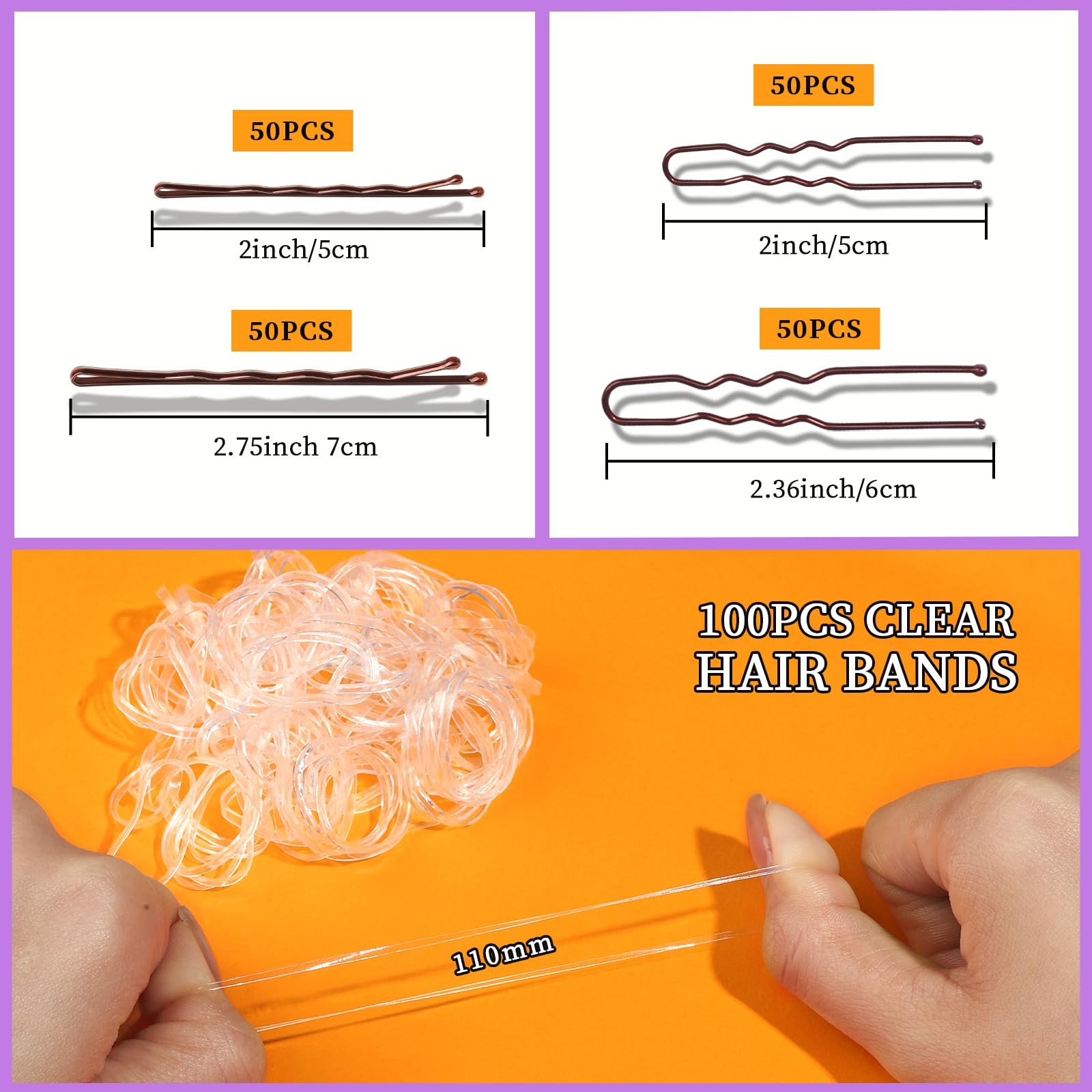 300pcs Bobby Pins Set Brown Hair Pins for Buns & Updos – MEGA PACK