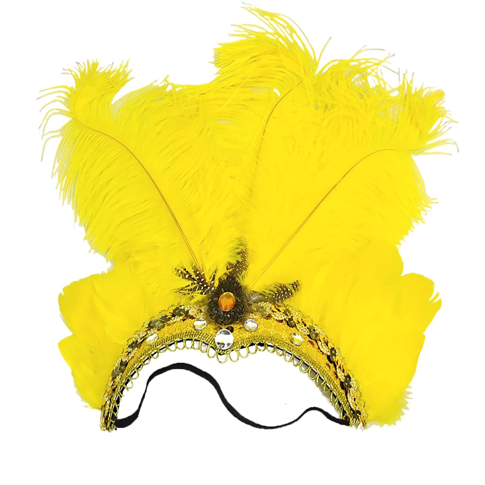 Mardi Gras Headband For Women Showgirl Carnival Feather Headpiece Costume