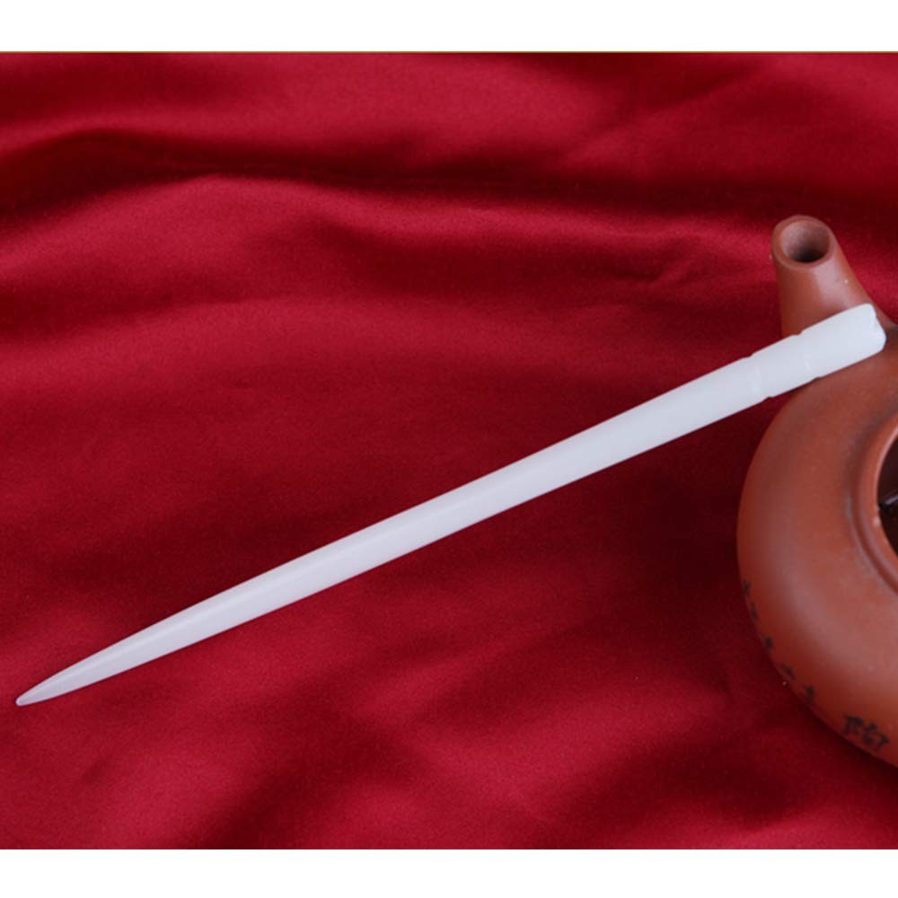 6.69 inch Chinese White Jade Hair Sticks Simple Hairpins for Long Hair Pin