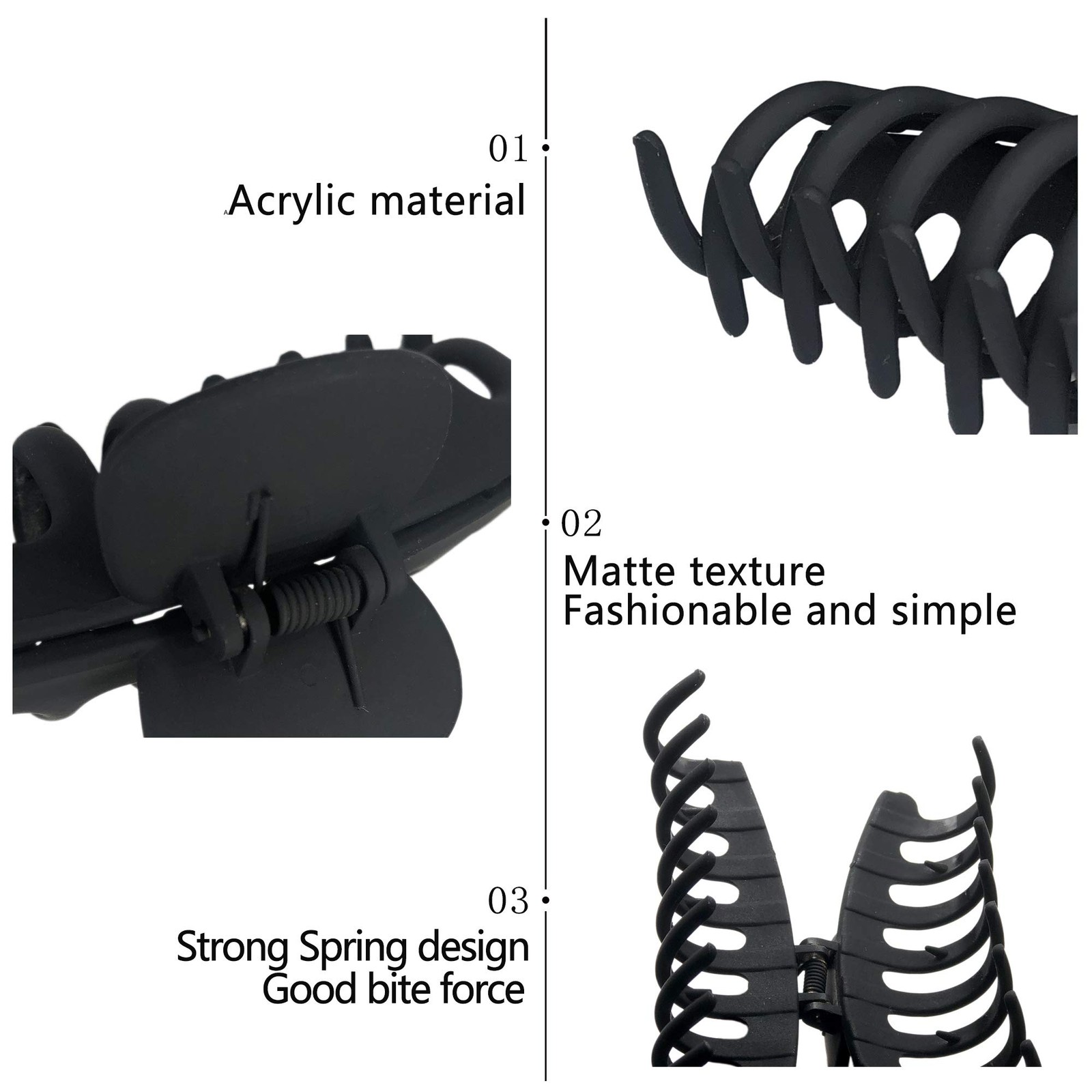 OWIIZI Large Hair Claw Clips for Women 4.3″ 4 Count (Pack of 1), Style 1