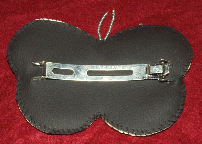 BIG 5×3″ Beaded Butterfly Barrettes with 3″ French clip closure Handmade Regalia