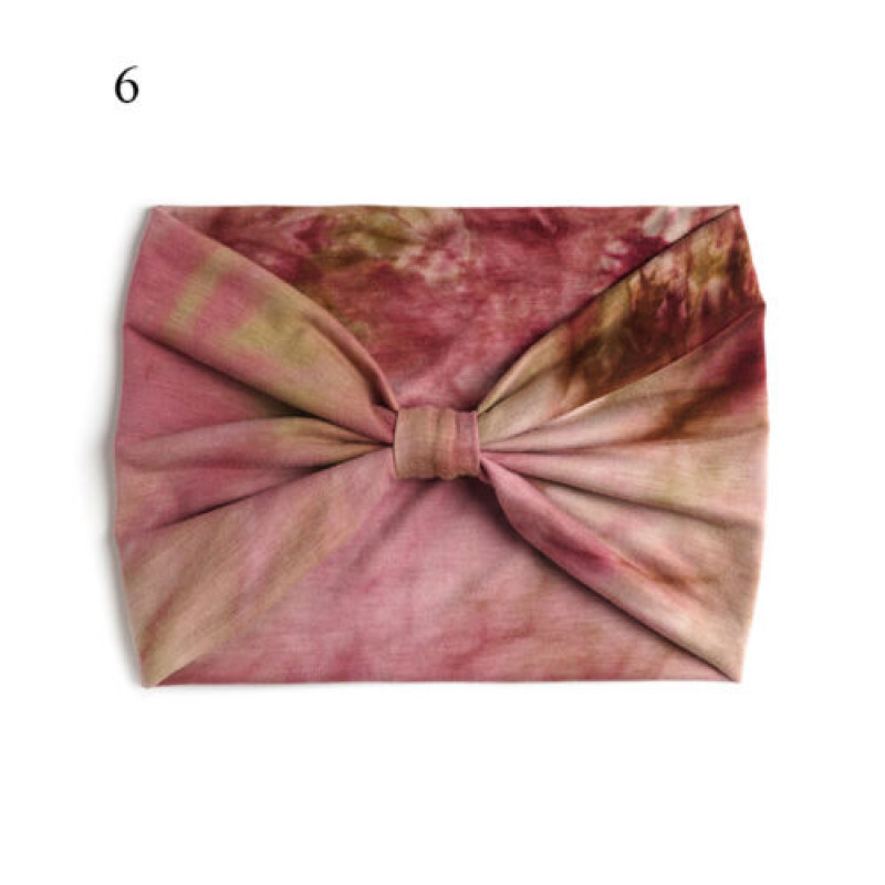 Headband for Women Boho Tie Dye Yoga Wide Knotted Sport Head Wraps Turban