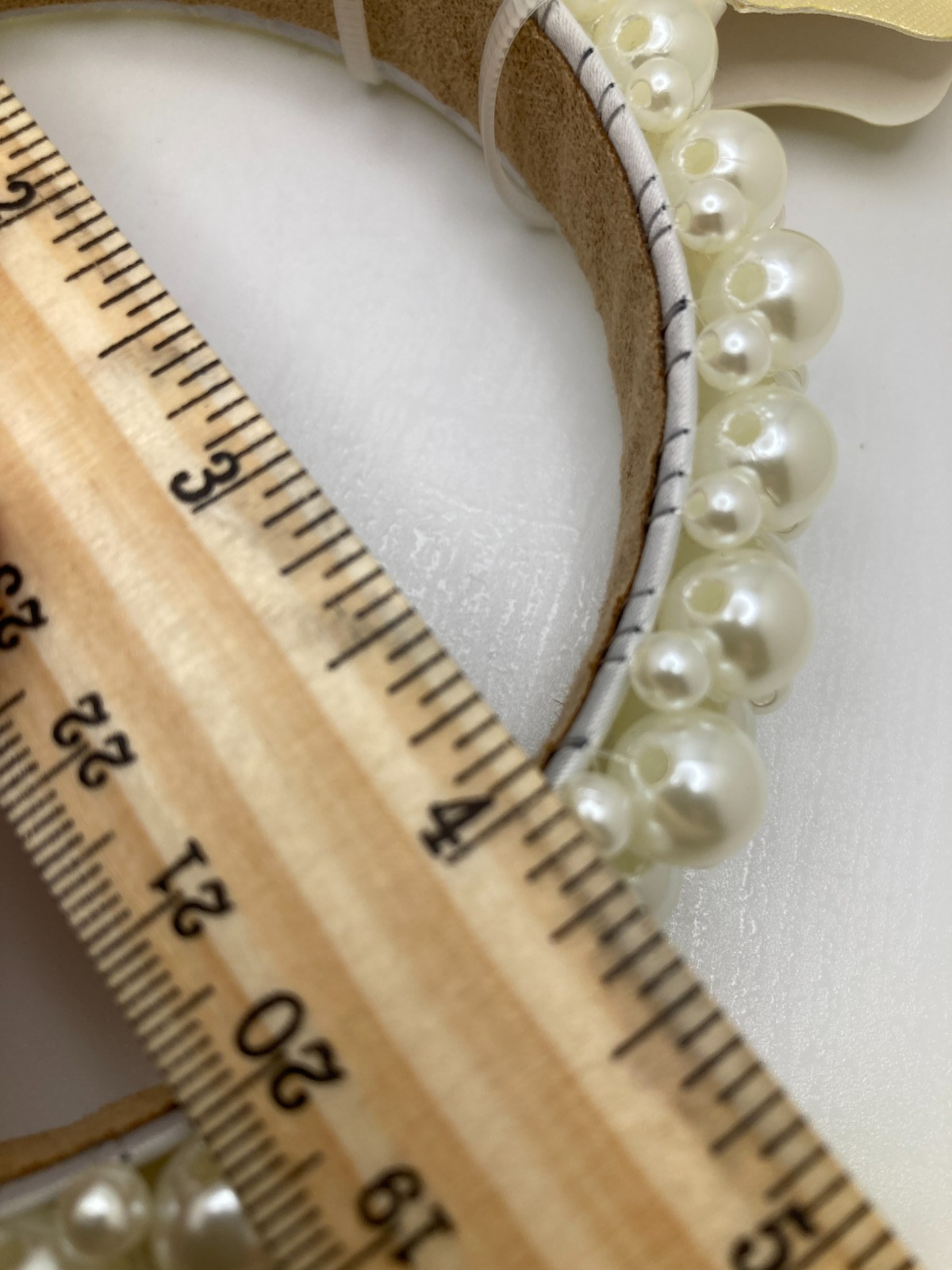 Noir Pearl Headband White Simulated Various Sized Pearls New