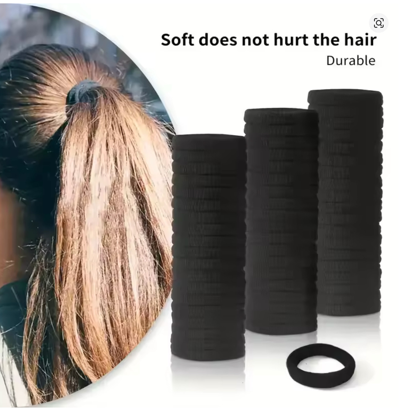 50/100pcs Black Basic Hair Bands Women Girls Simple High Elastic Rubber Ropes Sc