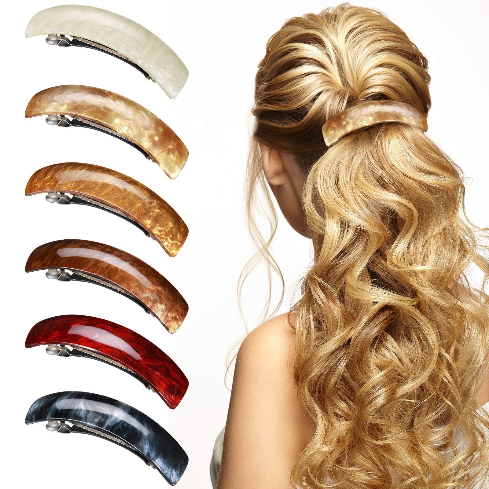 6 Pcs Hair Barrettes for Women Large Barrettes Hair French Clips Pin Retro Cl…