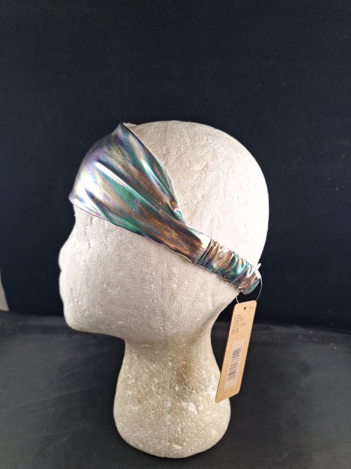 Vtg Y2K Rainbow Shimmer Style 6 Qty Elastic Headband Lot Festival Boho Hippy *4