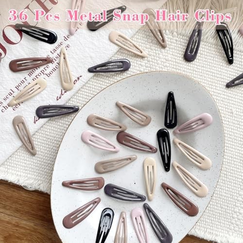 36 PCS 2 Inch Metal black, Brown, Coffee, Light Khaki, Off white, light red