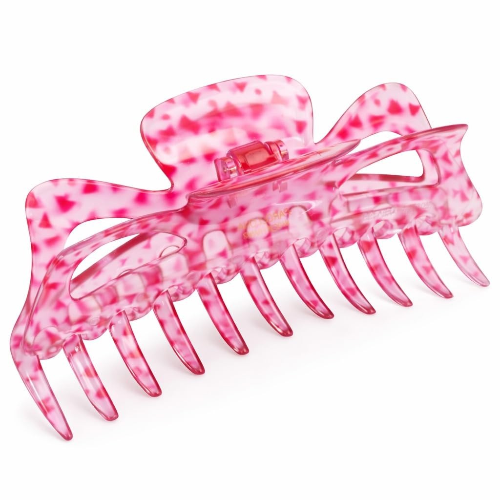 Parcelona French Classic Jumbo 1 Count (Pack of 1), Clear Pink Polka Dot