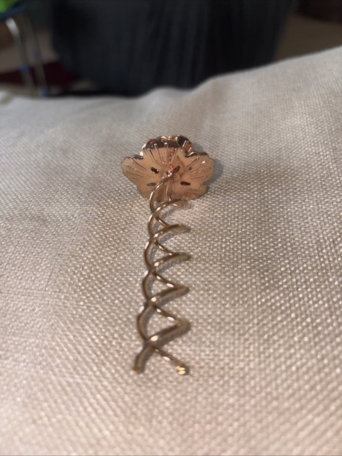 Copper Flowered Hair Pin