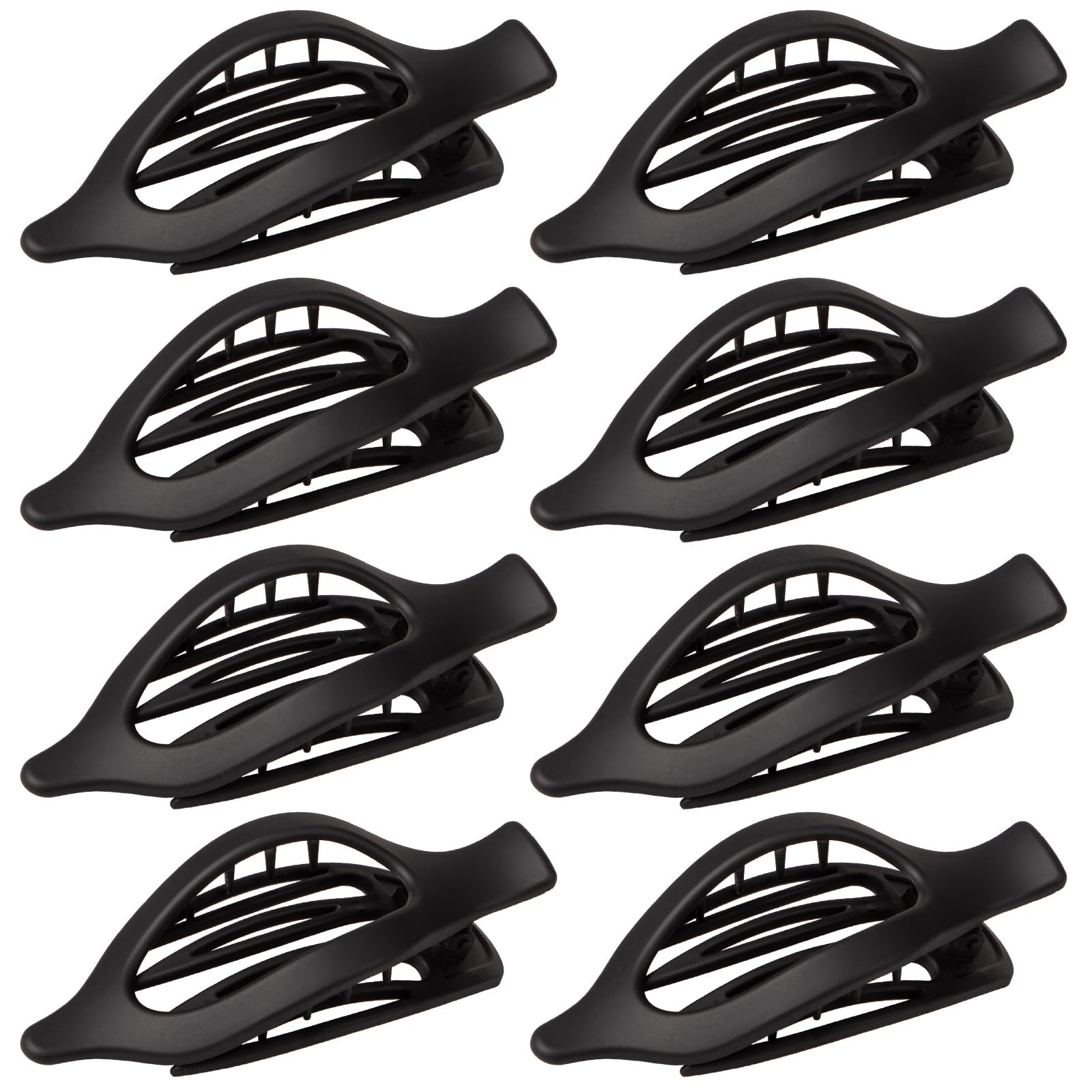 8 Pack Flat Hair Clips for Women, Large Claw 8 Count (Pack of 1), Black