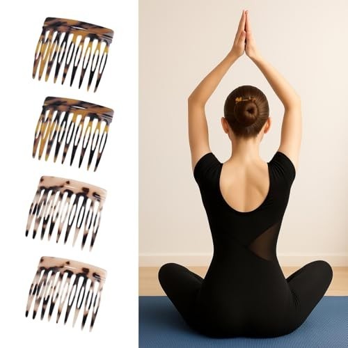 Hair Side Comb – Small French Twist Hair Combs Tortoise Shell, Leopard