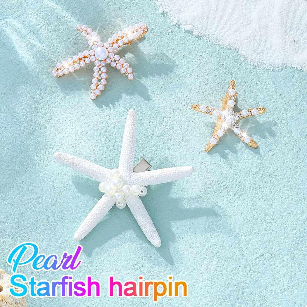 Starfish Hair Clip Pearl Mermaid Hair Clips Seashell Hair Accessories