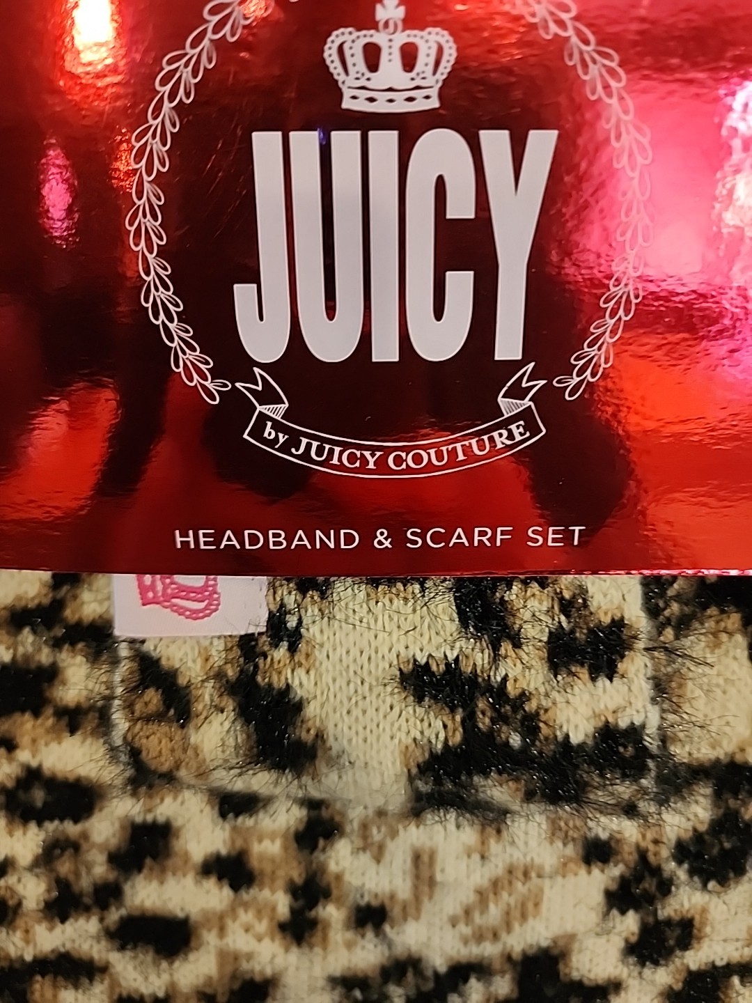 Juicy Couture Women’s Cheetah Headband & Scarf Set Cold Weather NWT