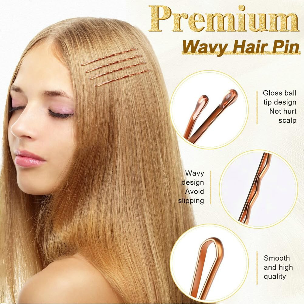 330 PCS Rose Gold Bobby Pins for Women Girls, YINGFENG 2.2 Inch Long Super Grip