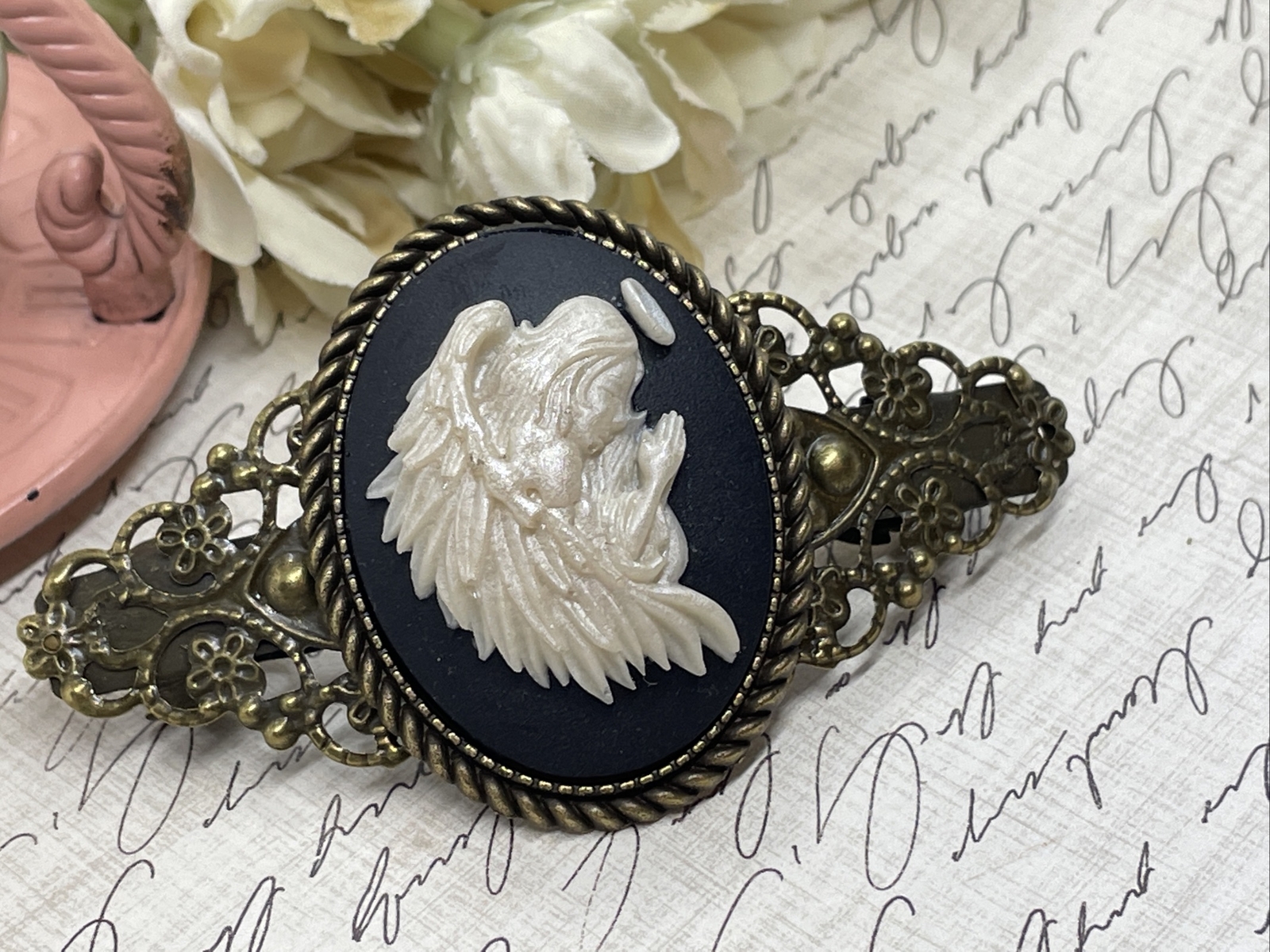 Praying Angel Pearl Wedding Prom Pin Hair Clip Jewelry Angels Baptism Gift Comb