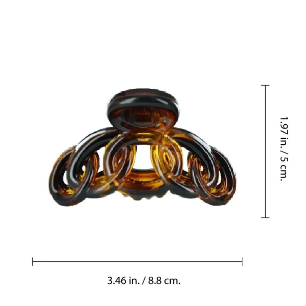 Jaw Hair Clips Tortoise Shell Chain – 2 Pcs