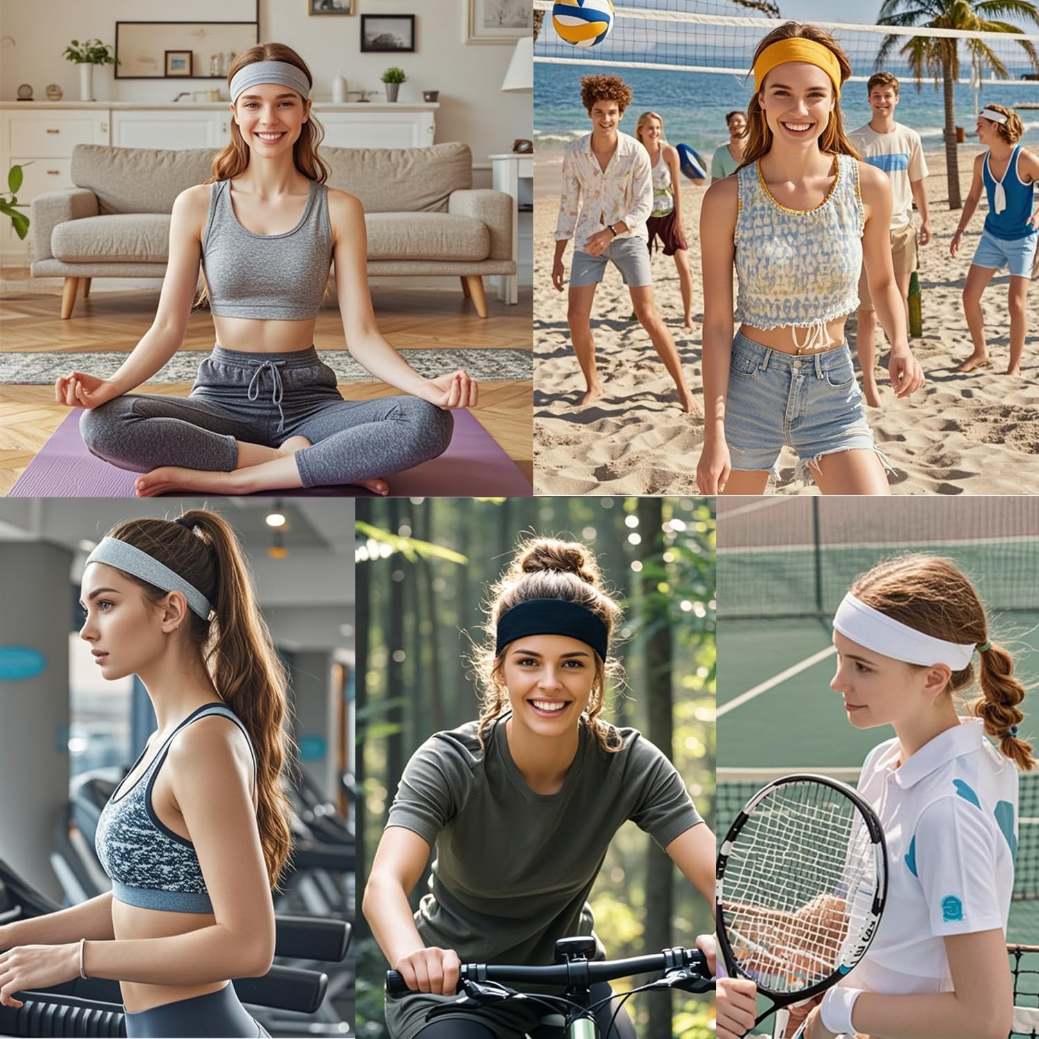 9Pcs Headbands for Women Non Slip Headband, Soft Elastic Hair Bands
