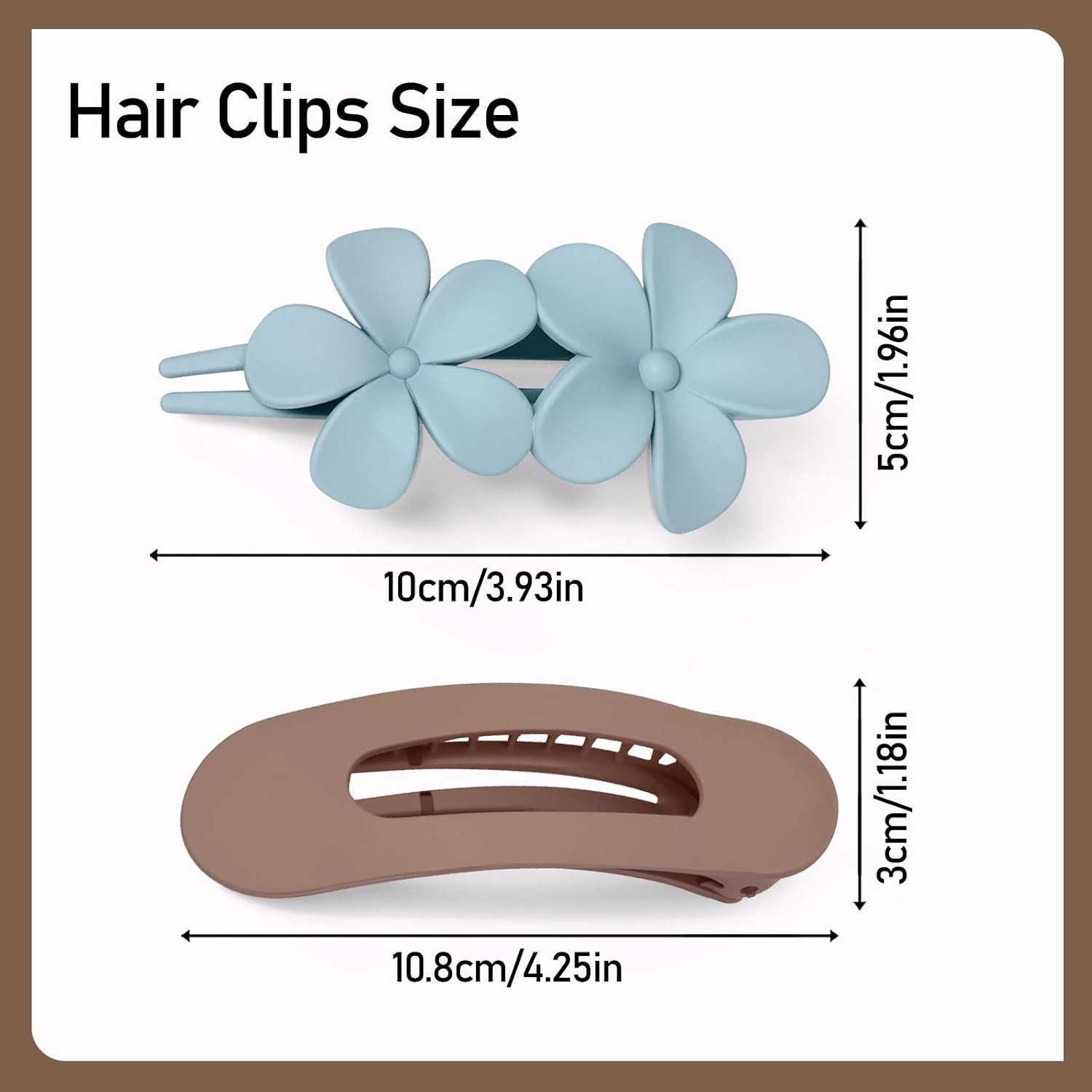 8 PCS Flat Hair Clips, 2 Styles Flat Claw Clips for Women Girls Thick Thin