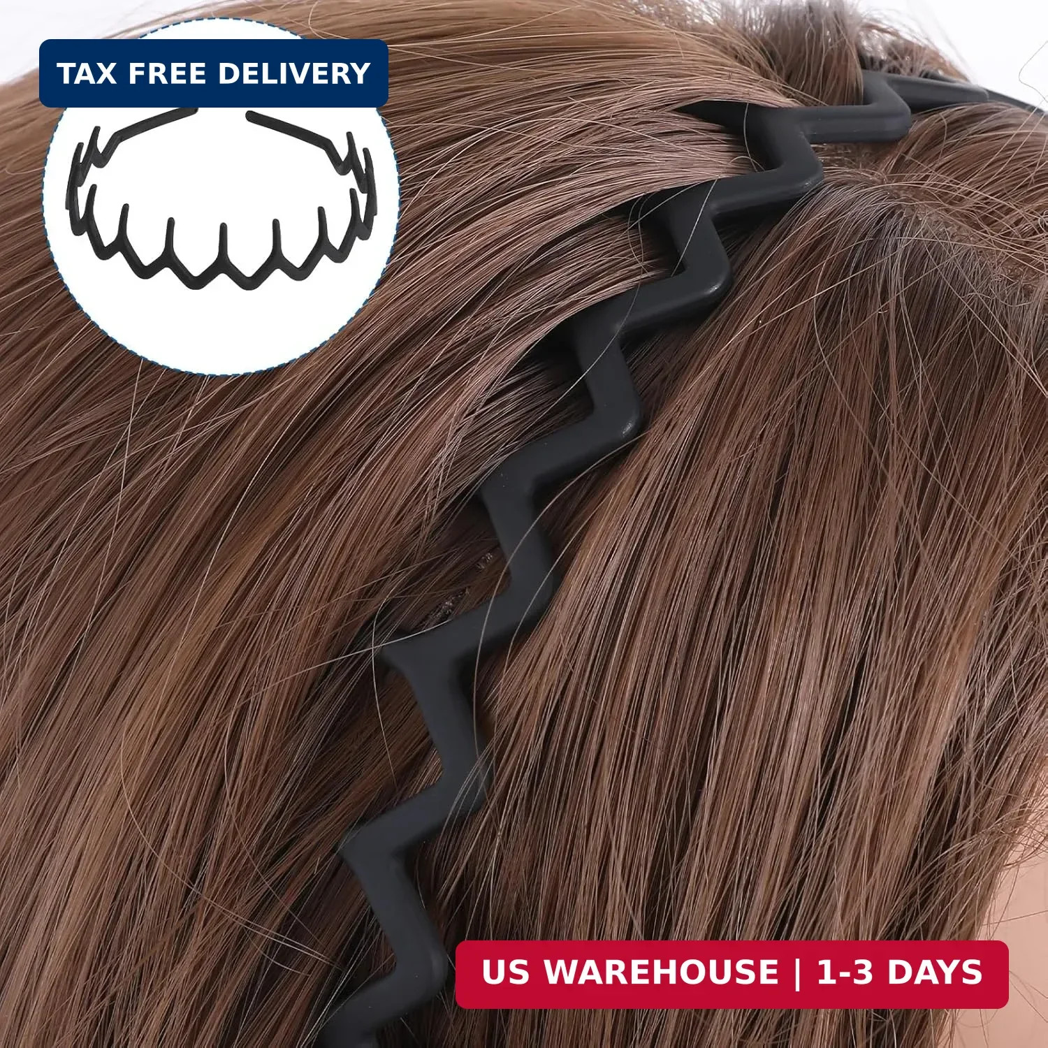 4 PCS Headband with Teeth, Zig Zag Headbands for Women Wavy Headband Black Fashi