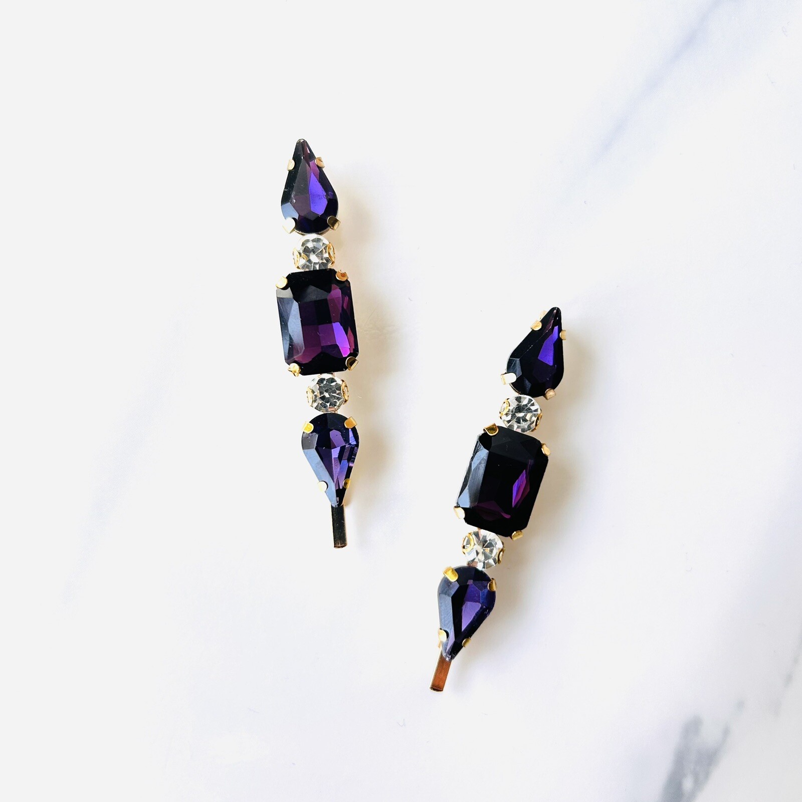 Amethyst Purple Jewel Hair Pin Set – gift, special occasion, boho, bridal