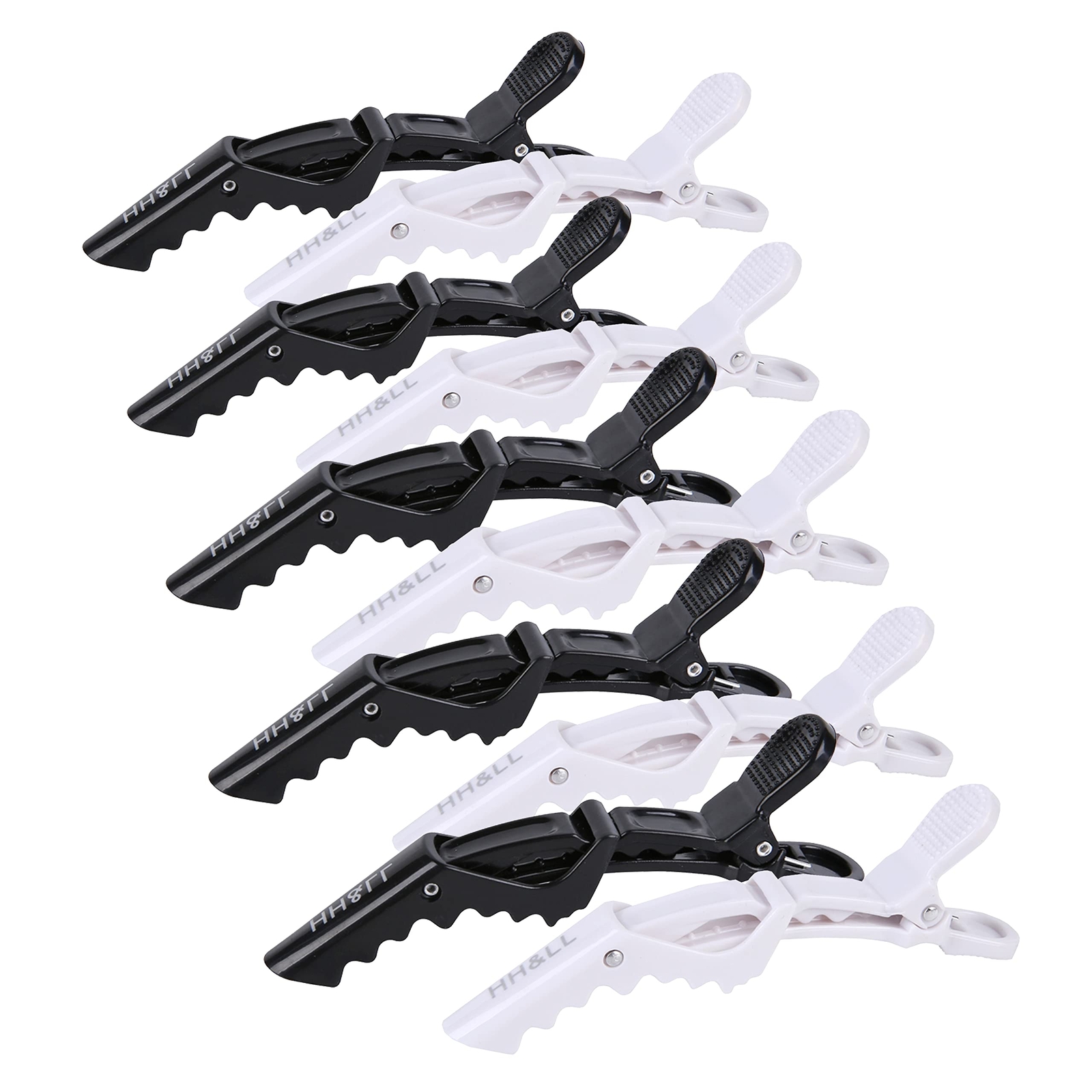 10PCS Hair Clips for Women Wide Teeth Alligator Salon Styling Clip Black/White