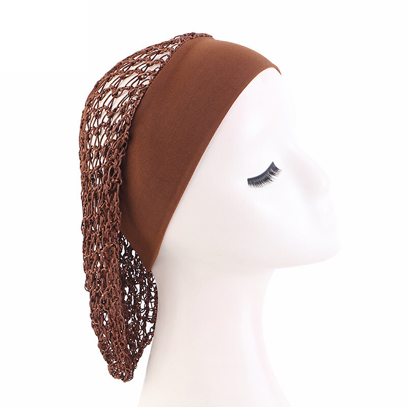 Women Mesh Hair Net Crochet Cap Cover Turban Fish Snood Sleeping Night Slouchy