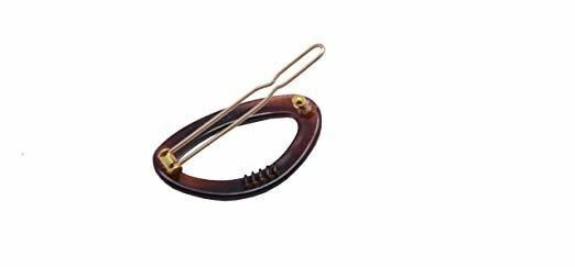 Parcelona French Eggie Oval Shell Black Mini Snap on Hair Clips Barrette