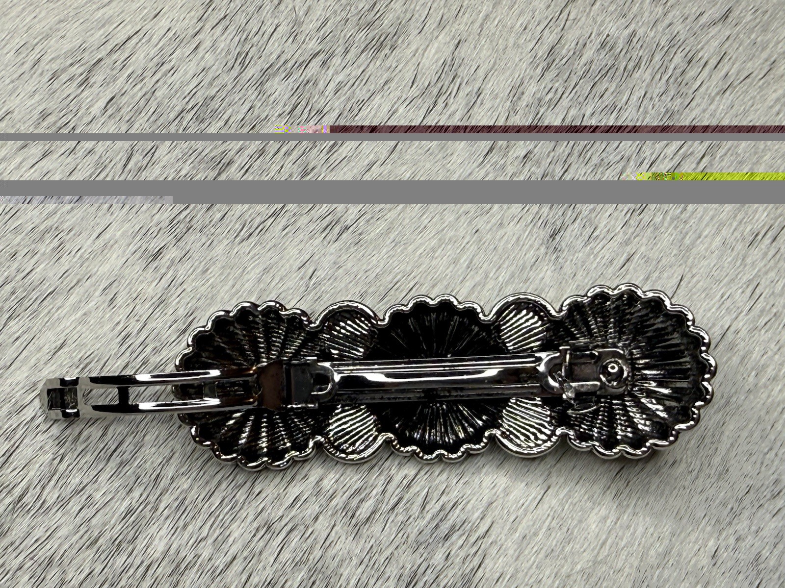 GREEN ~ STONE ~ HAIR ~ BARRETTE