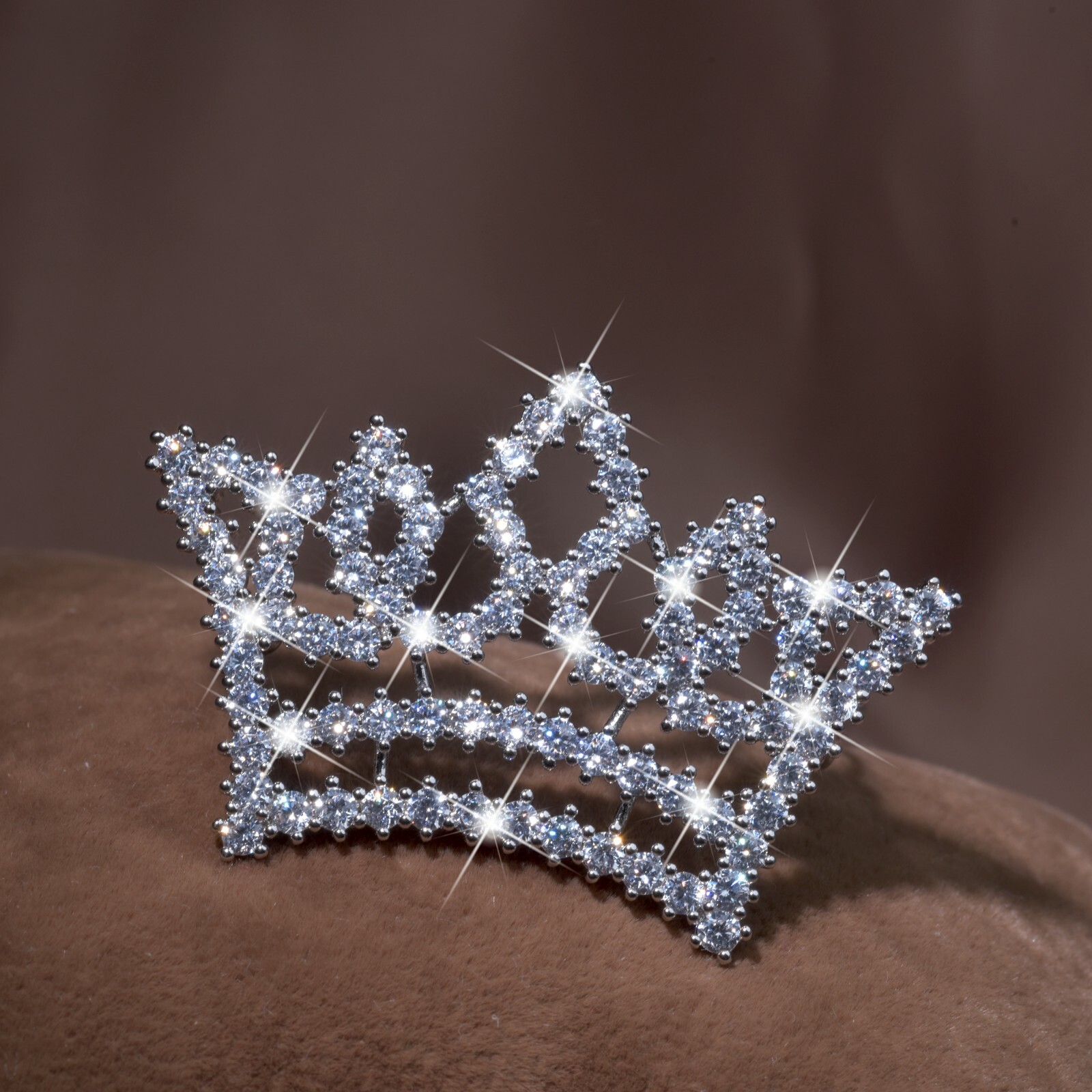 18k white gold gp crystal bling bling Bridal Wedding crown hair clip accessory