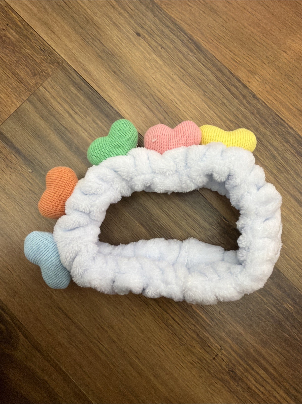 Soft Colorful Plush Hearts Shape Headband for Make Up , Skincare, Bath