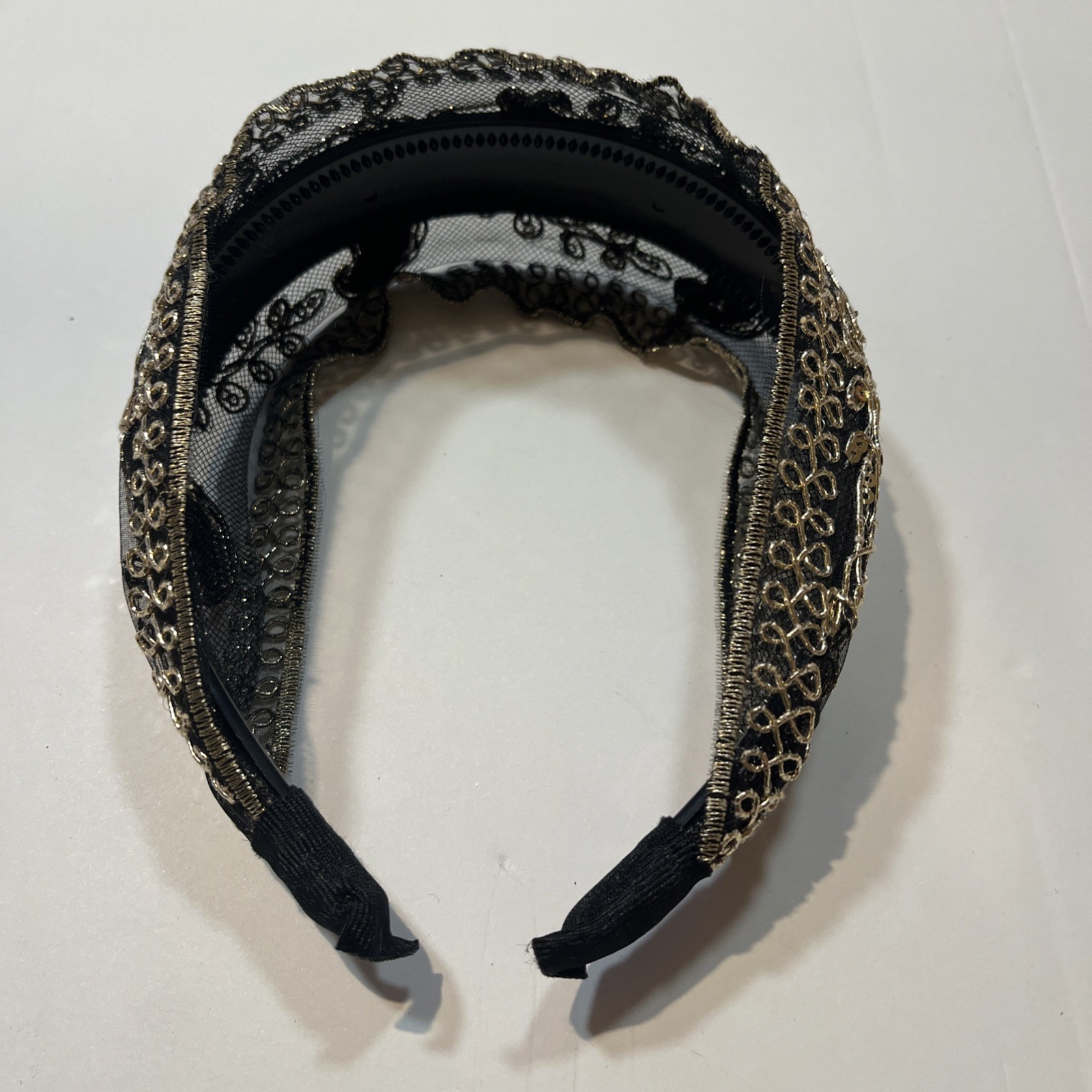 Ladies Brown And Black Lace Headband – good quality-