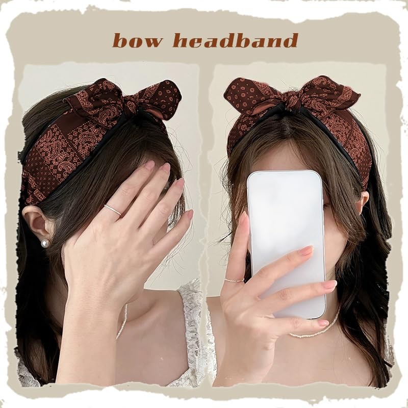 Kefley Knotted Bandana Headbands for Women 1 Count (Pack of 1), Brown