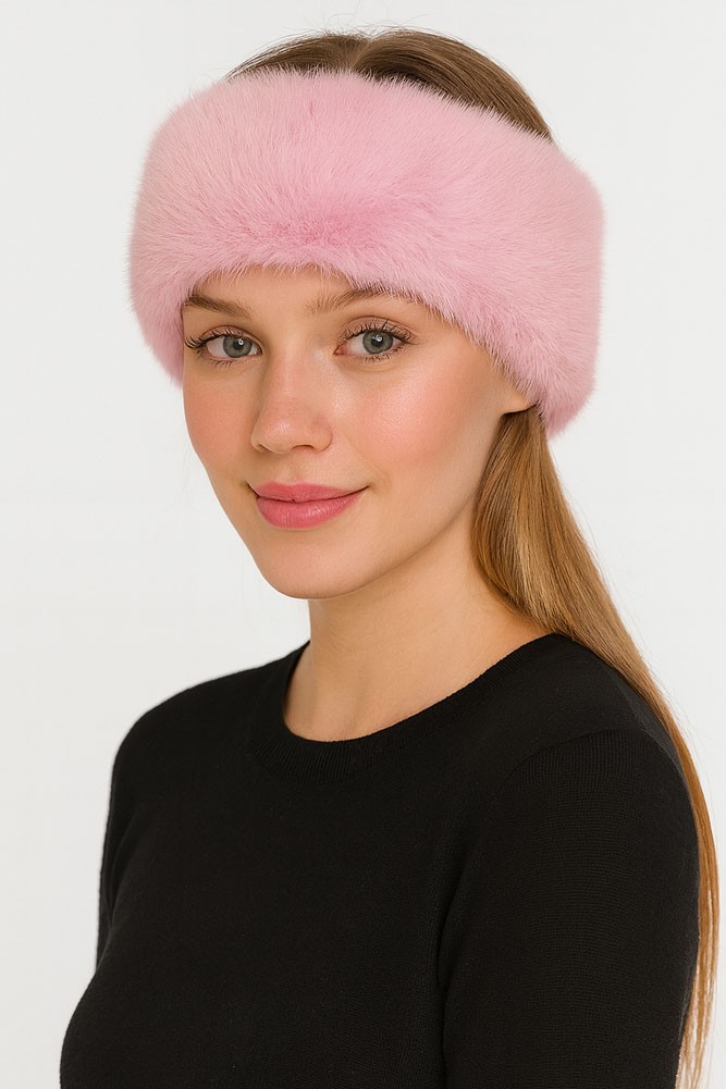 C.C Glitter Short Solid Fur Stretchable Faux Leather Strap Headwrap Headband