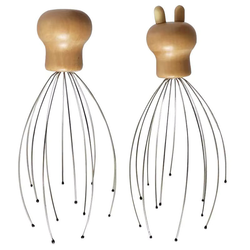 Octopus Head Massager Scalp Scratcher 12 Claw Stress Relief Manual Massage Tool