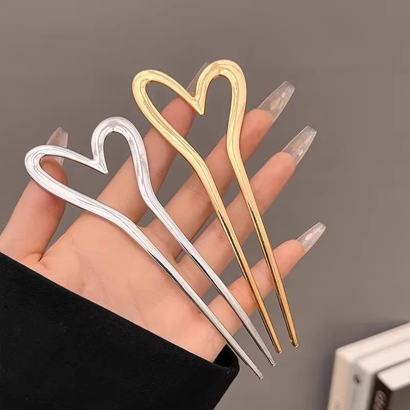 U-Shaped Hair Fork Fashion Alloy Hairpin Gold Silver Black Color Metal Hairpin G
