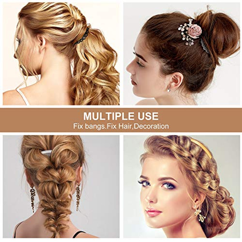 24 Pcs Women Hair Combs French Side Combs Plastic Twist Wedding Veil Clips