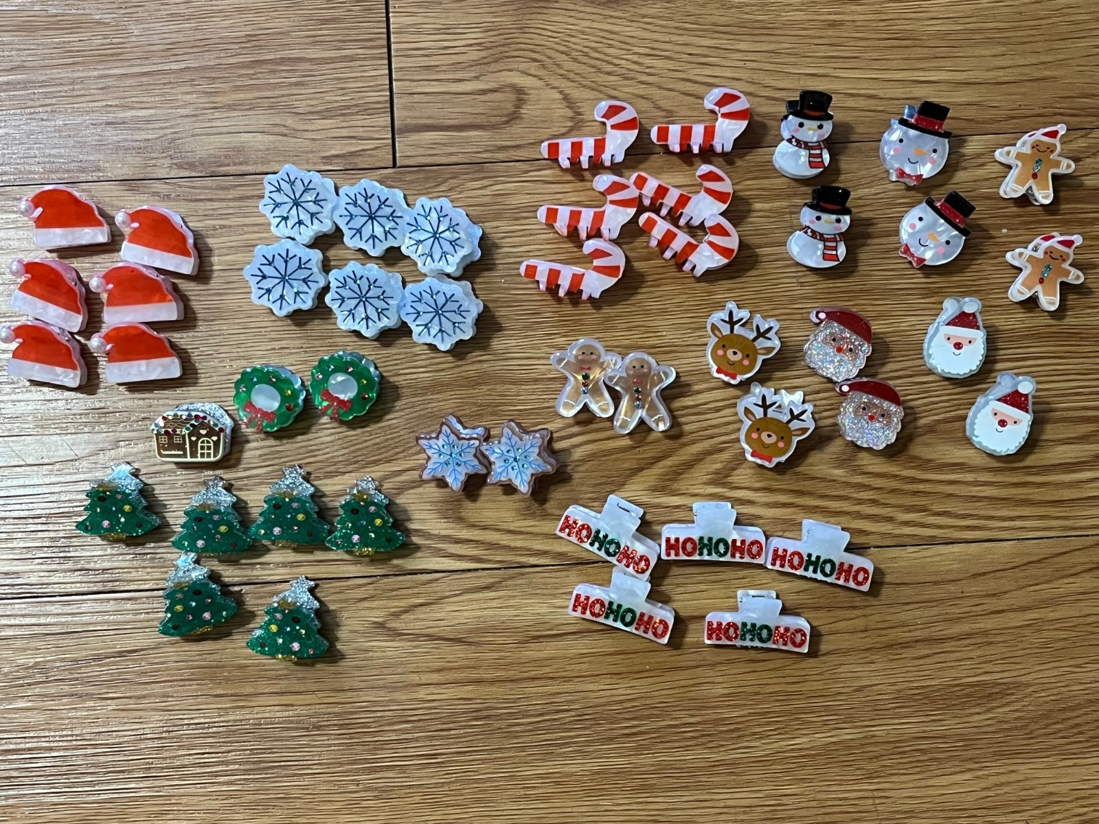 Lot of 48 Small Winter Christmas Holiday Hair Clip Claws, Piper K Various Styles