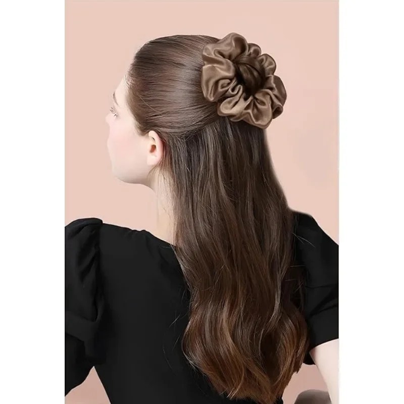 5PCS Satin Hair Scrunchies Large Elastic Hair Ties Ponytail Holder Hair Accessor