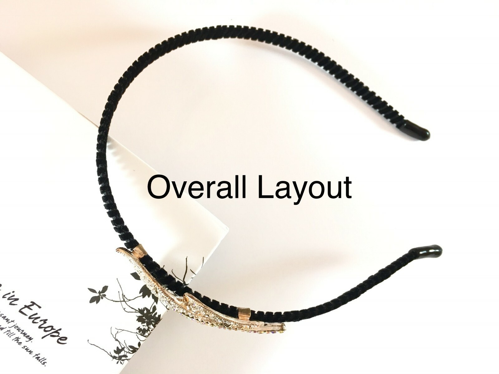 Skinny Black Headbands w/ Multi-Unique Shinny Crystal Designs (6 Options)