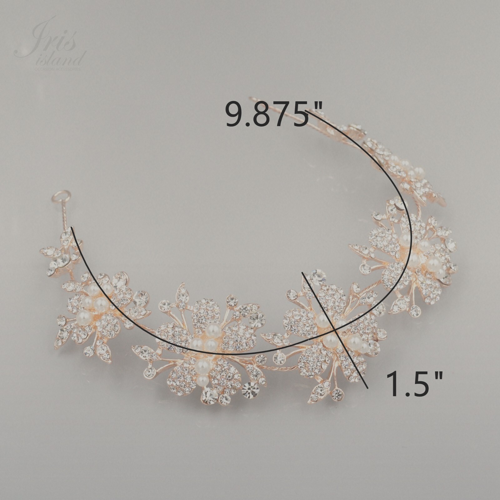 Floral Bridal Wedding Headband Headpieces Tiara Rose Gold Pearl Crystal 05694