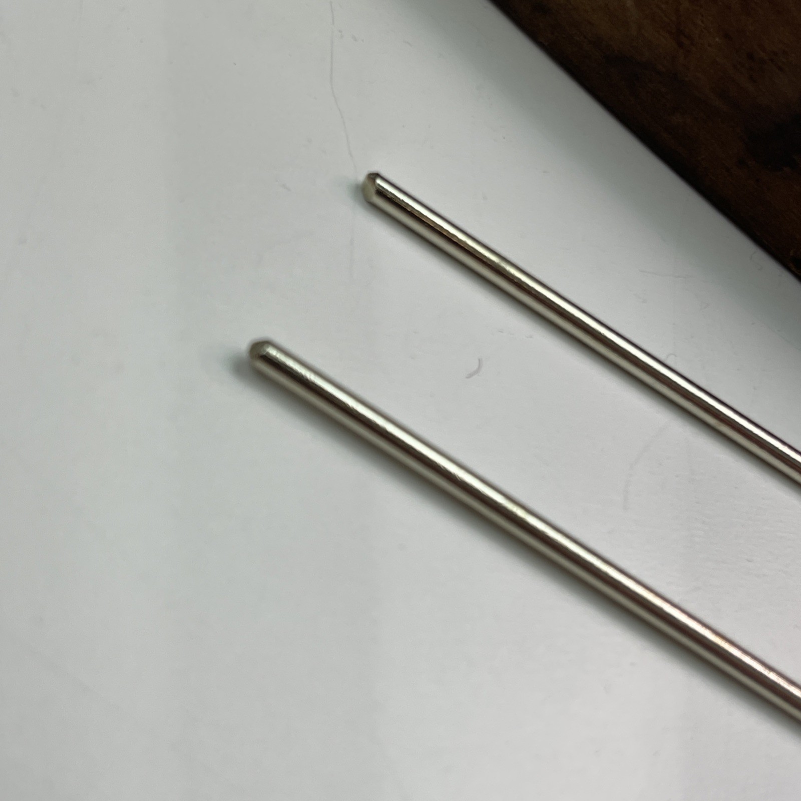 Long Metal Hair Stick, Minimalist Solid Nickel