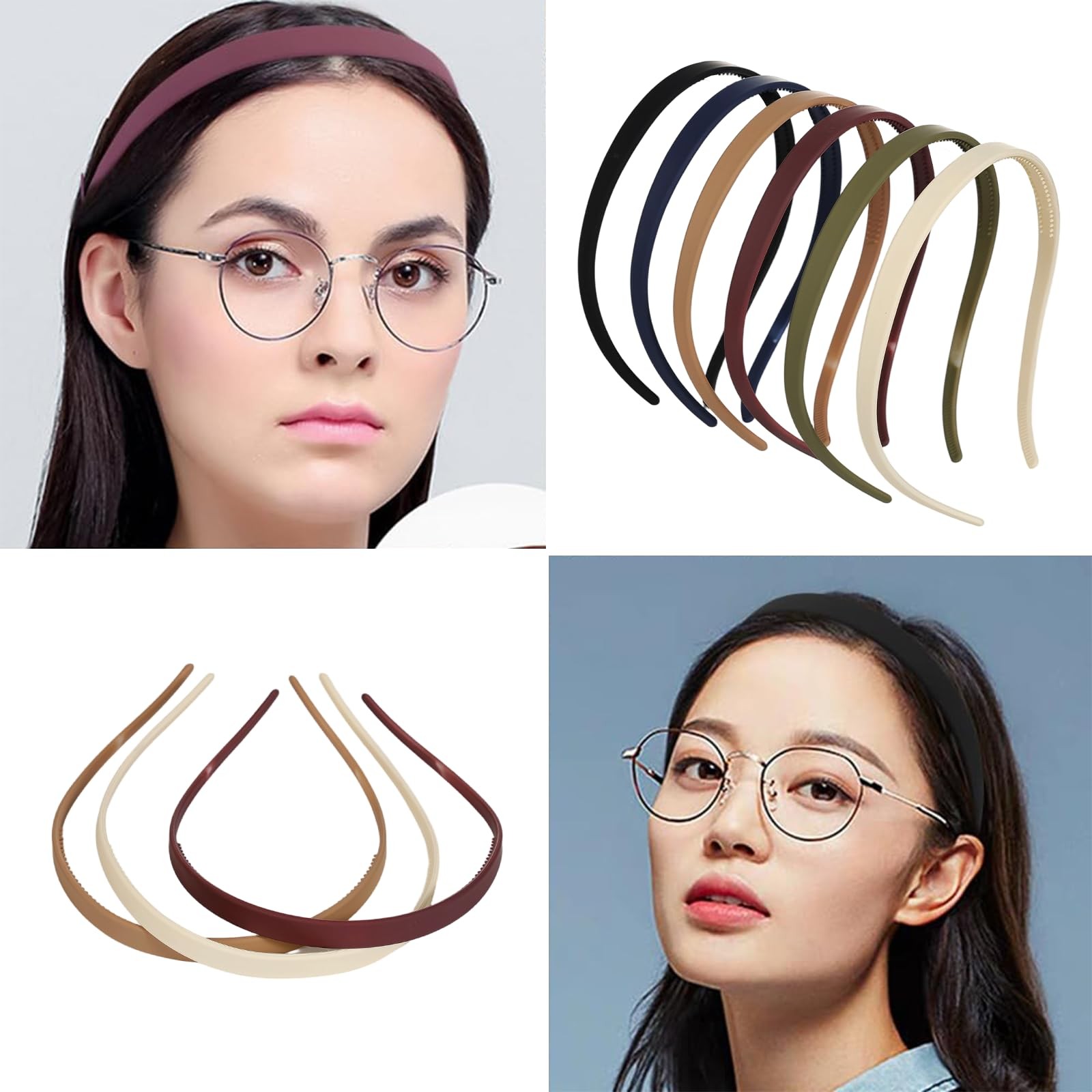 6Pcs No Pressure No Headache Headbands Square Headband Sunglasses Headband for W