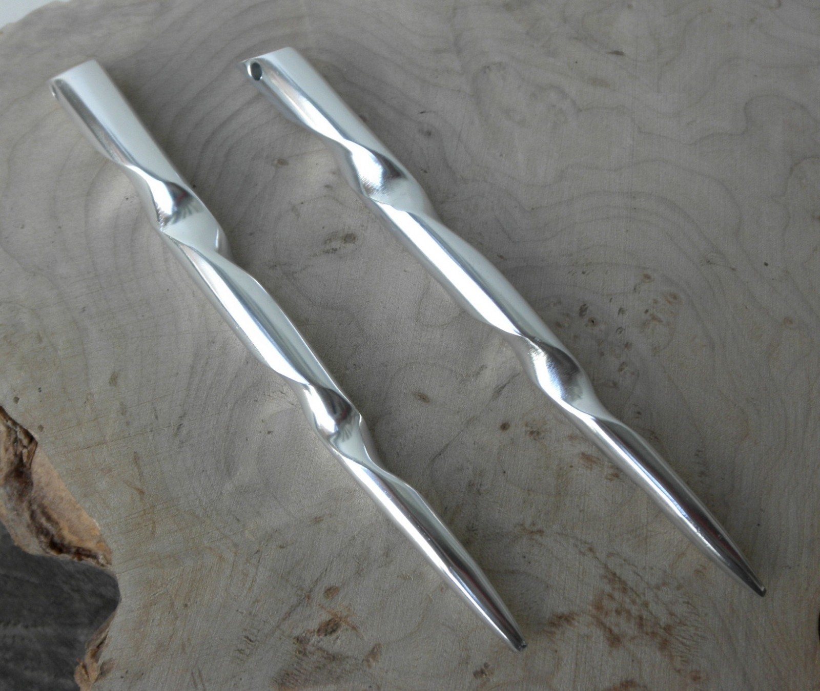 2 JWL Aluminum 6″ Silver Conical Hair Stick Fork Pin Pic Unbreakable Waterproof