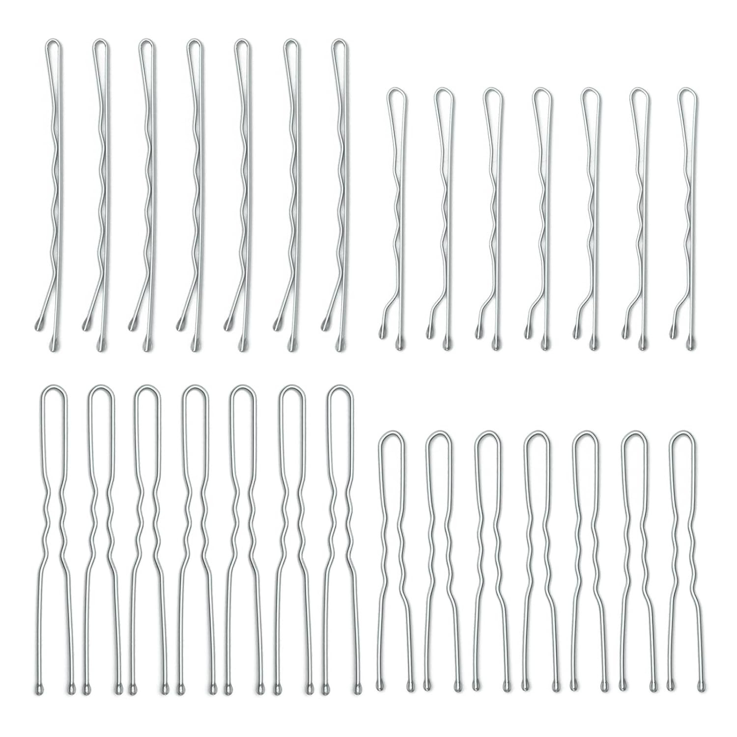 200 Pcs Bobby Pins U Shaped Hair Pins Kit for Women, Silver | Versatile Size, Bu