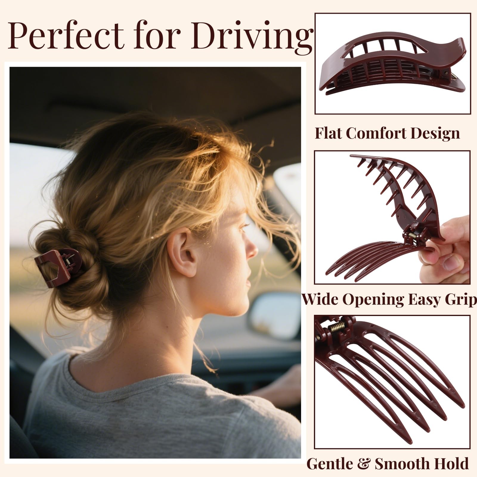 8 Pack Flat Hair Clips for Women – Glossy 1 Count (Pack of 8), MultiColors