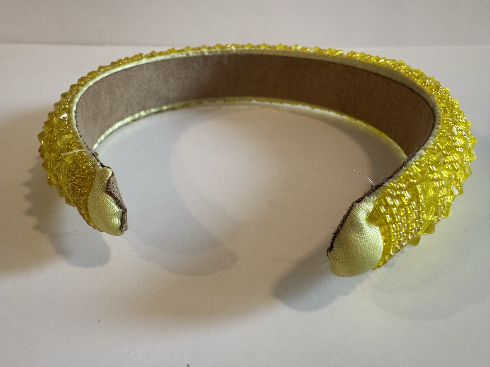 Yellow Beaded Statement headband NWOT Mob Wife