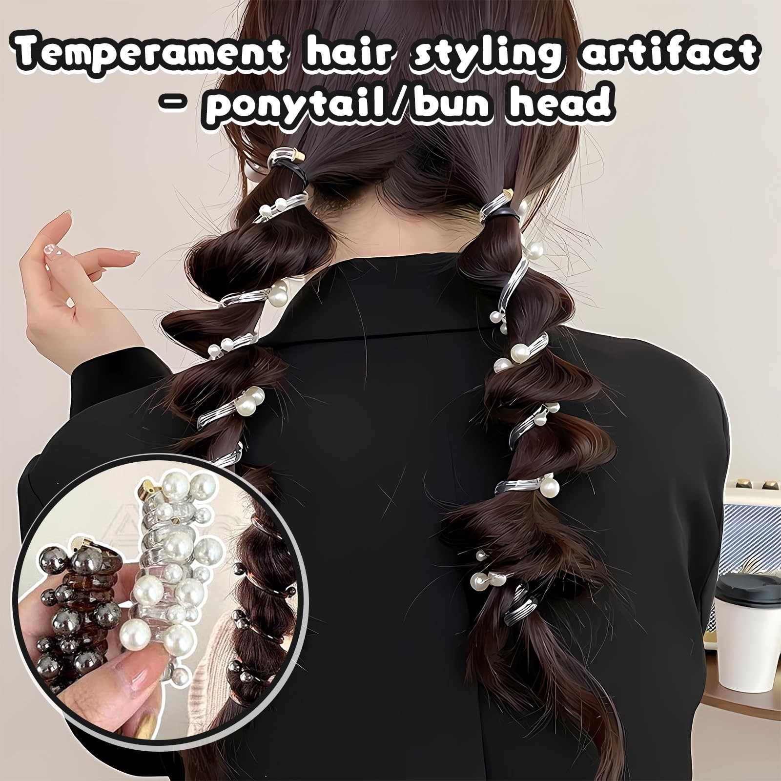 4Pcs No Damage Soft Elastic Spiral Hair Ties, Twisted Hair Wire Pony Hairwire…