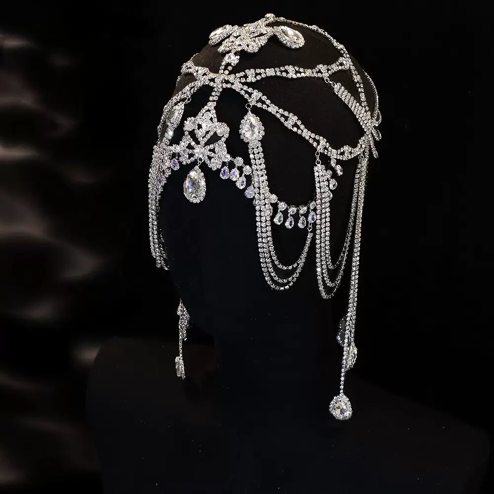 Hot Lady Tassel Chain Accessories Headwear Hair Jewelry Wedding Rhinestone Party
