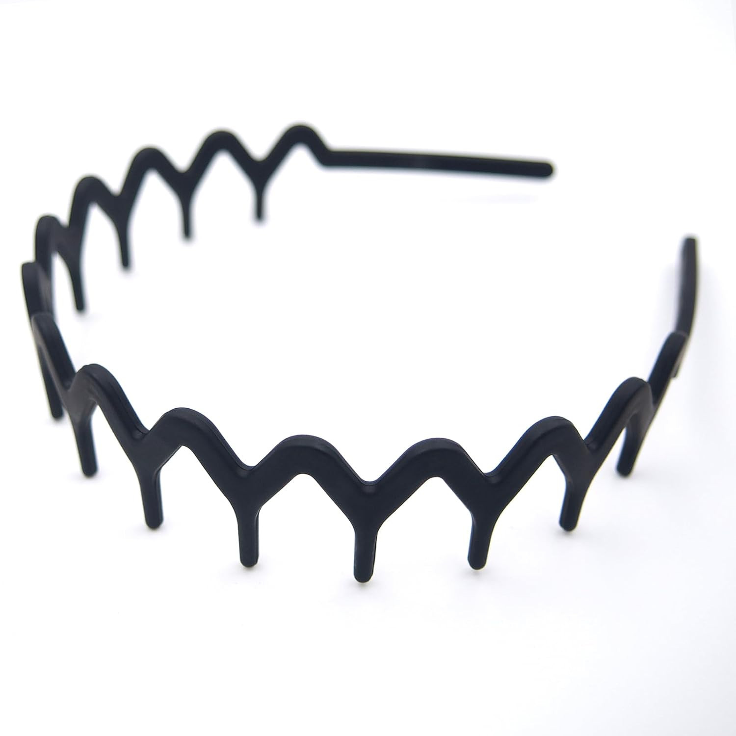 Zig Zag Headbands for Women Men, Non-Slip Plastic Wavy Headband with Teeth Comb